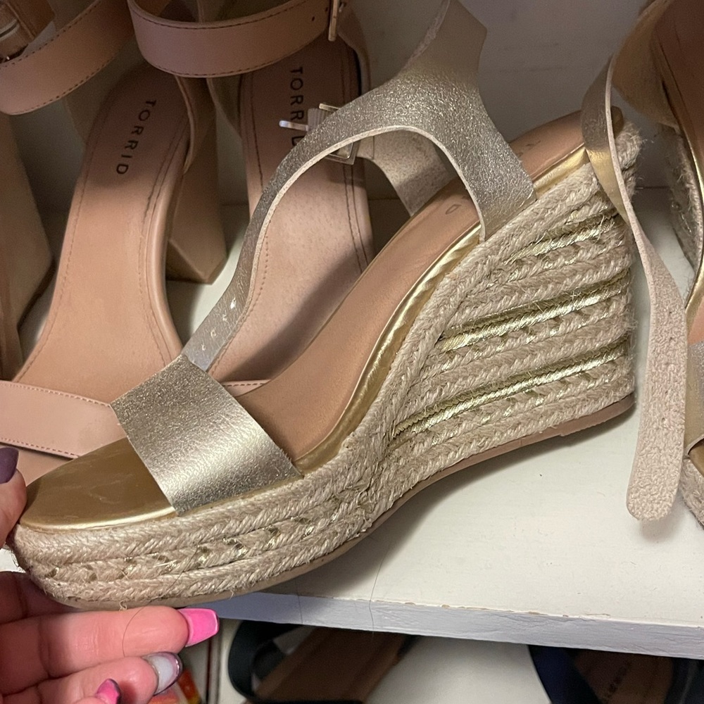 Gold torrid platform sandals